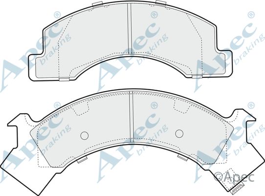 APEC BRAKING Комплект тормозных колодок, дисковый тормоз PAD1054